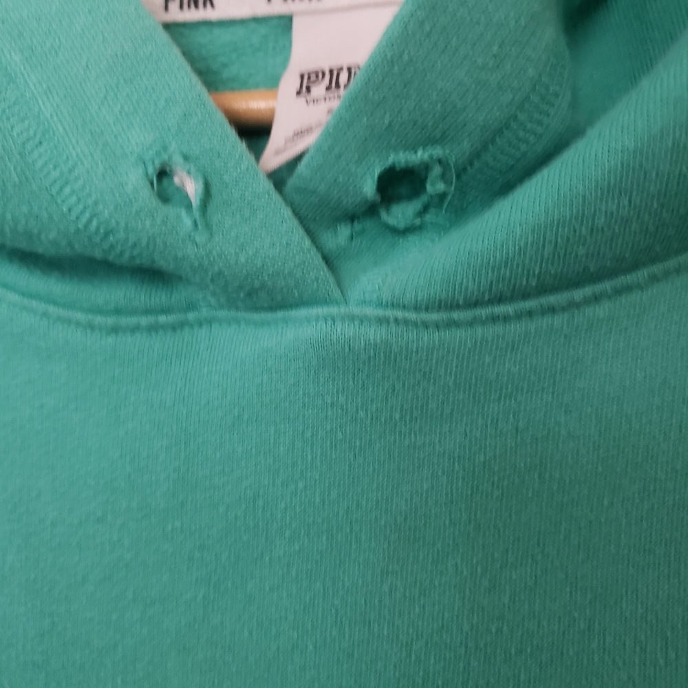 ⭐ PINK Victoria's Secret Teal Turquoise Aqua Sweatshirt Small Dog Logo - Picture 5 of 9